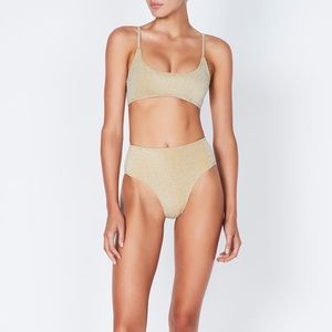 Triangl High Waisted Gold Sparkle Bikini